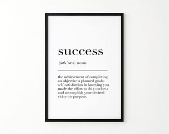 Success Definition Print, Office Decor, Success Poster, Success Quote Print, Office Wall Art Poster, Gifts For Office