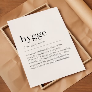 Hygge, Signo Hygge, Arte de pared Hygge, Impresión de definición Hygge, Regalos Hygge, Cita Hygee, Impresión de arte nórdico, Cartel del diccionario imagen 3