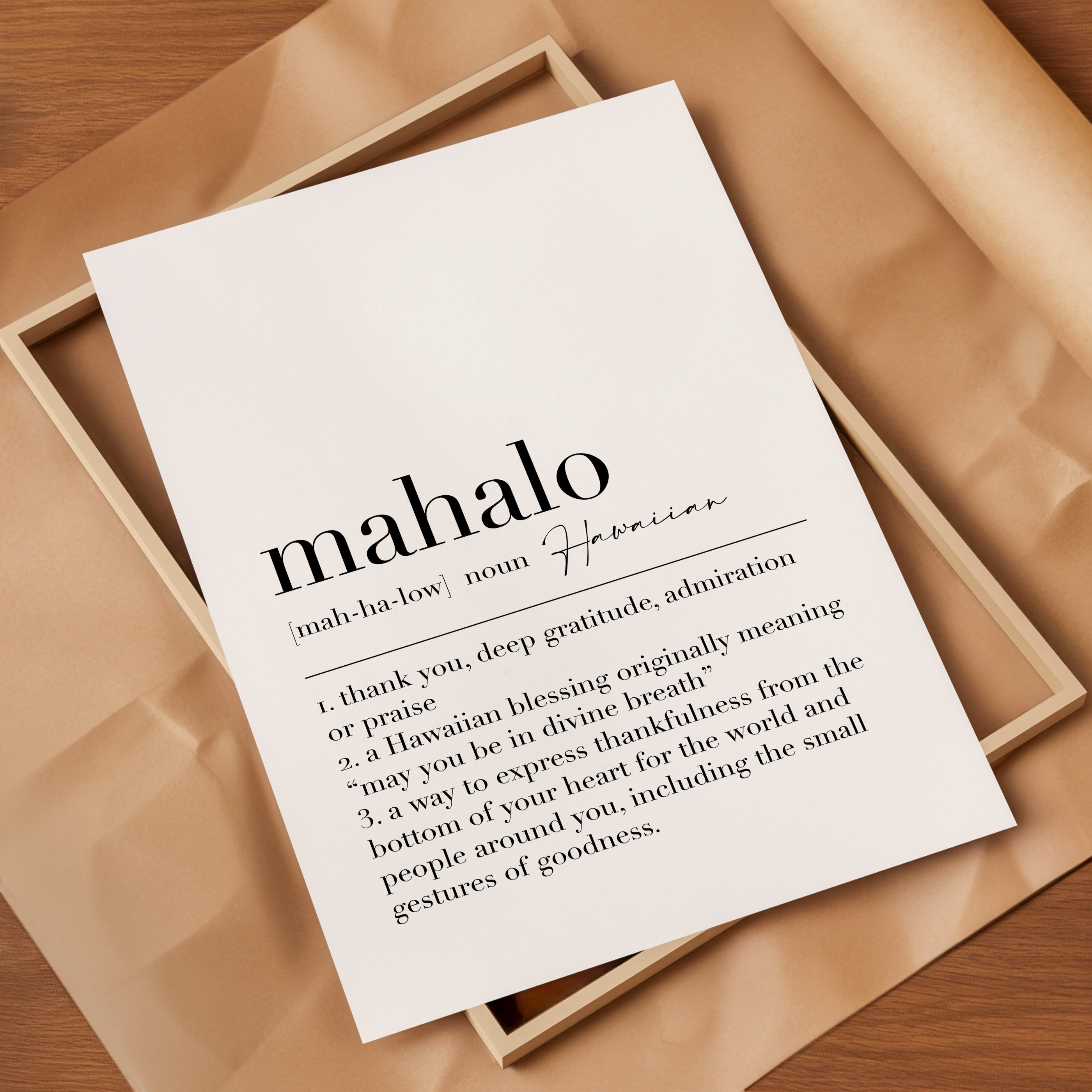 Mahalo, Mahalo Poster, Mahalo Print, Mahalo Definition Print