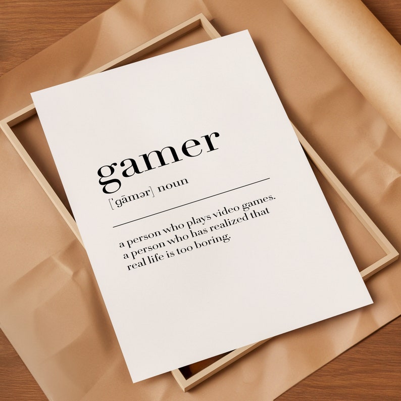 Gamer, Gamer Print, Gamer Poster, Gamer Definition, Gamer Wall Decor ...
