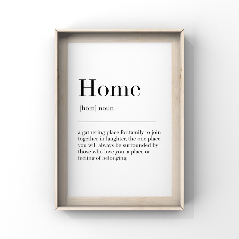 Home Definition Printdefinition Posterhome Signhome Wall Etsy Canada