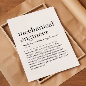 Mechanical Engineer Definition, Gift for Engineer, Engineer Quote Print ...