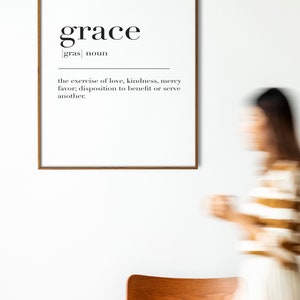 Grace Definition Print, Grace, Grace Print, Grace Poster, Grace Sign ...