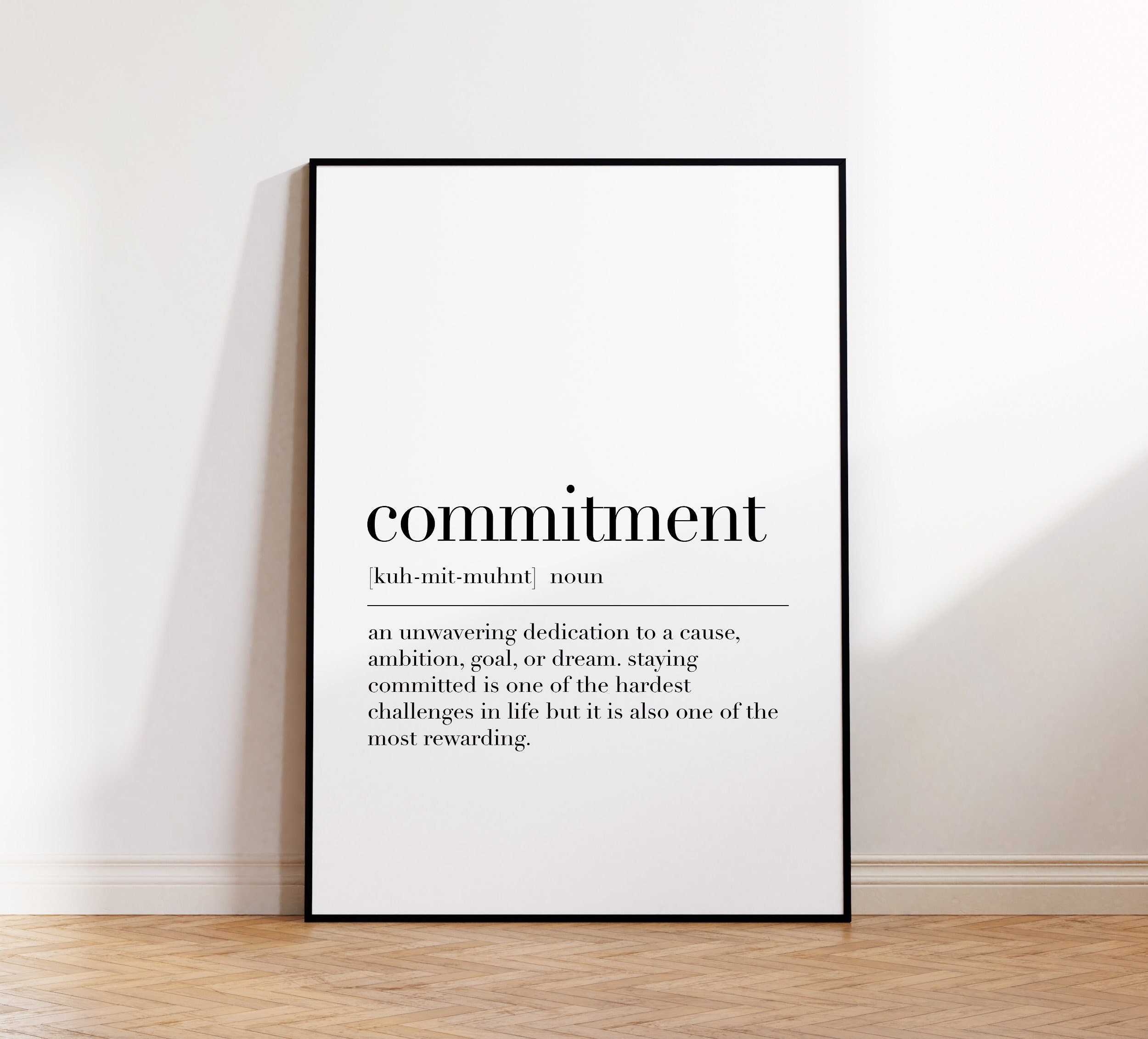 Commitment, Commitment Poster, Commitment Wall Decor, Commitment ...