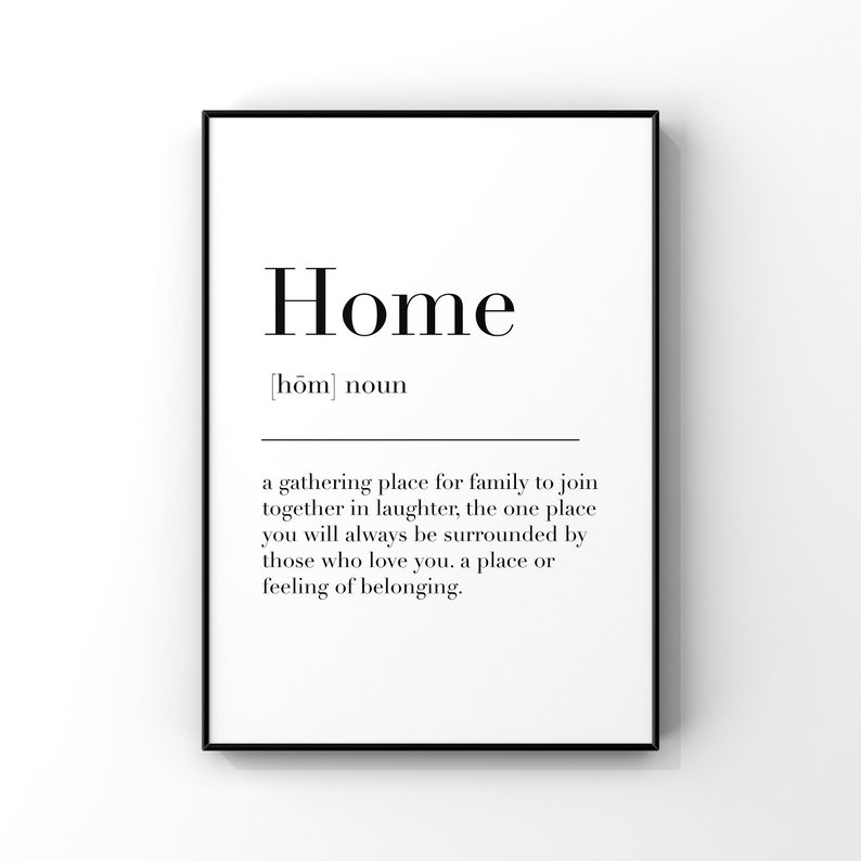 Home Definition Druck Definition Poster Home Zeichen Home Etsy