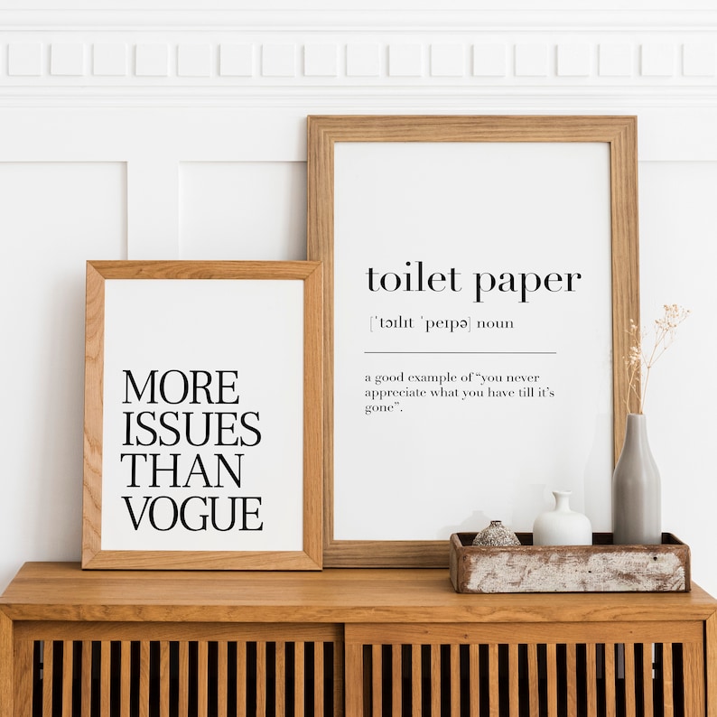 Toilet Paper Definition Print Bathroom Wall Decor Funny Etsy