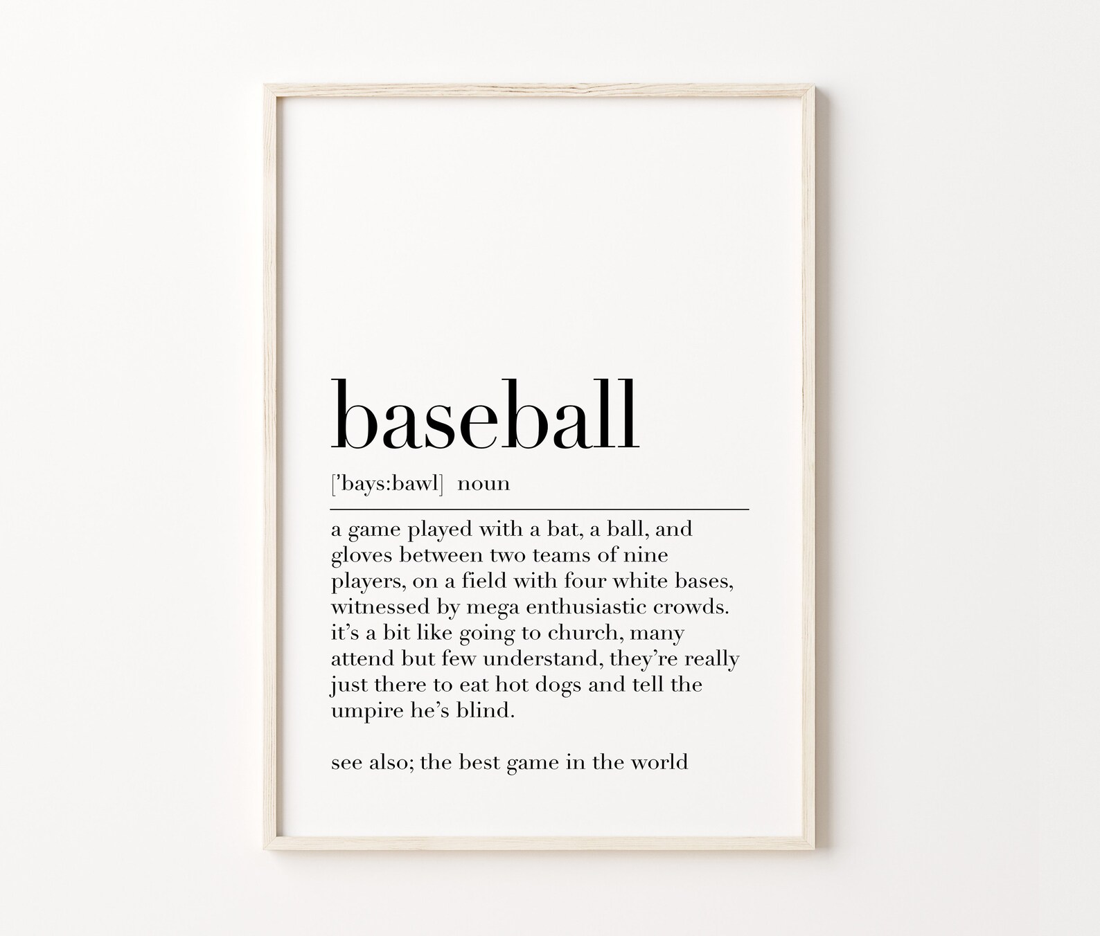 Baseball, Baseball Poster, Baseball Definition, Baseball Quote Print ...