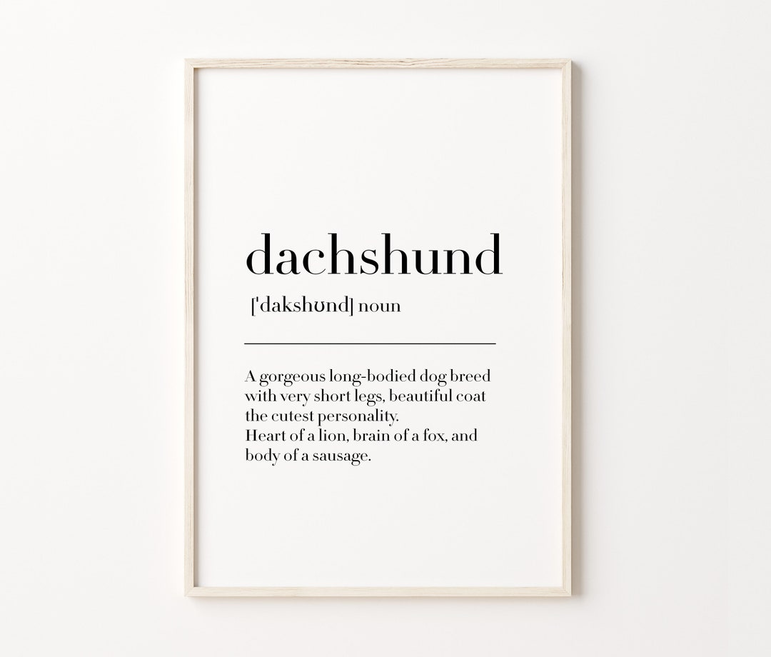 Dachshund Definition Print, Dachshund, Dachshund Print, Dictionary