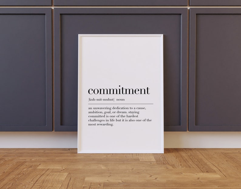 Commitment, Commitment Poster, Commitment Wall Decor, Commitment Definition Print, Quote Wall Art, Dictionary Poster bild 7
