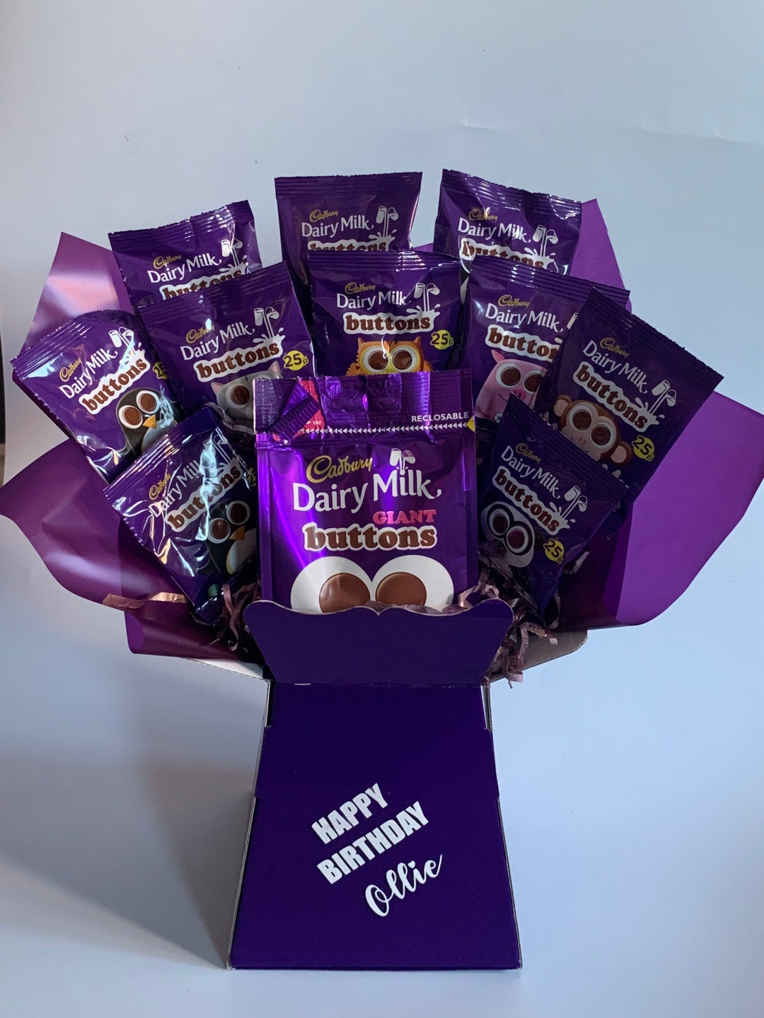 Personalised Dairy Milk Buttons Chocolate Bouquet Gift for Etsy