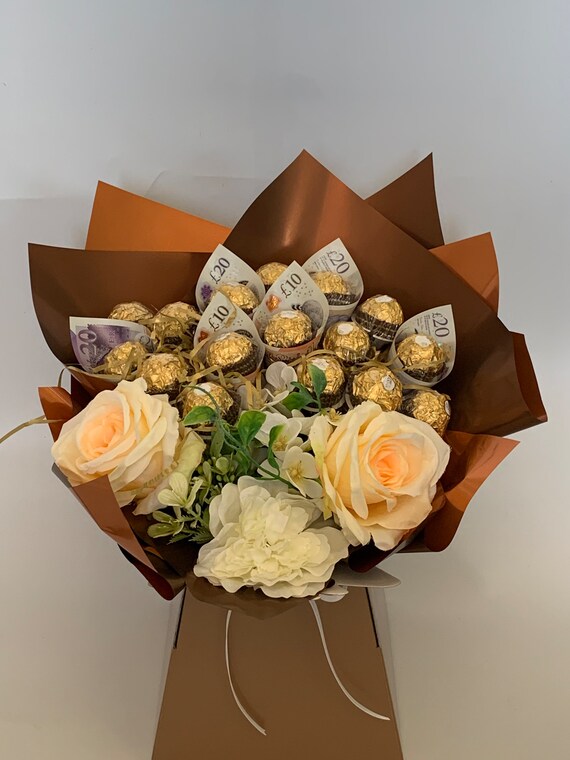 XL Ferrero Rocher Chocolate Bouquet With Real Money Gift for Etsy UK