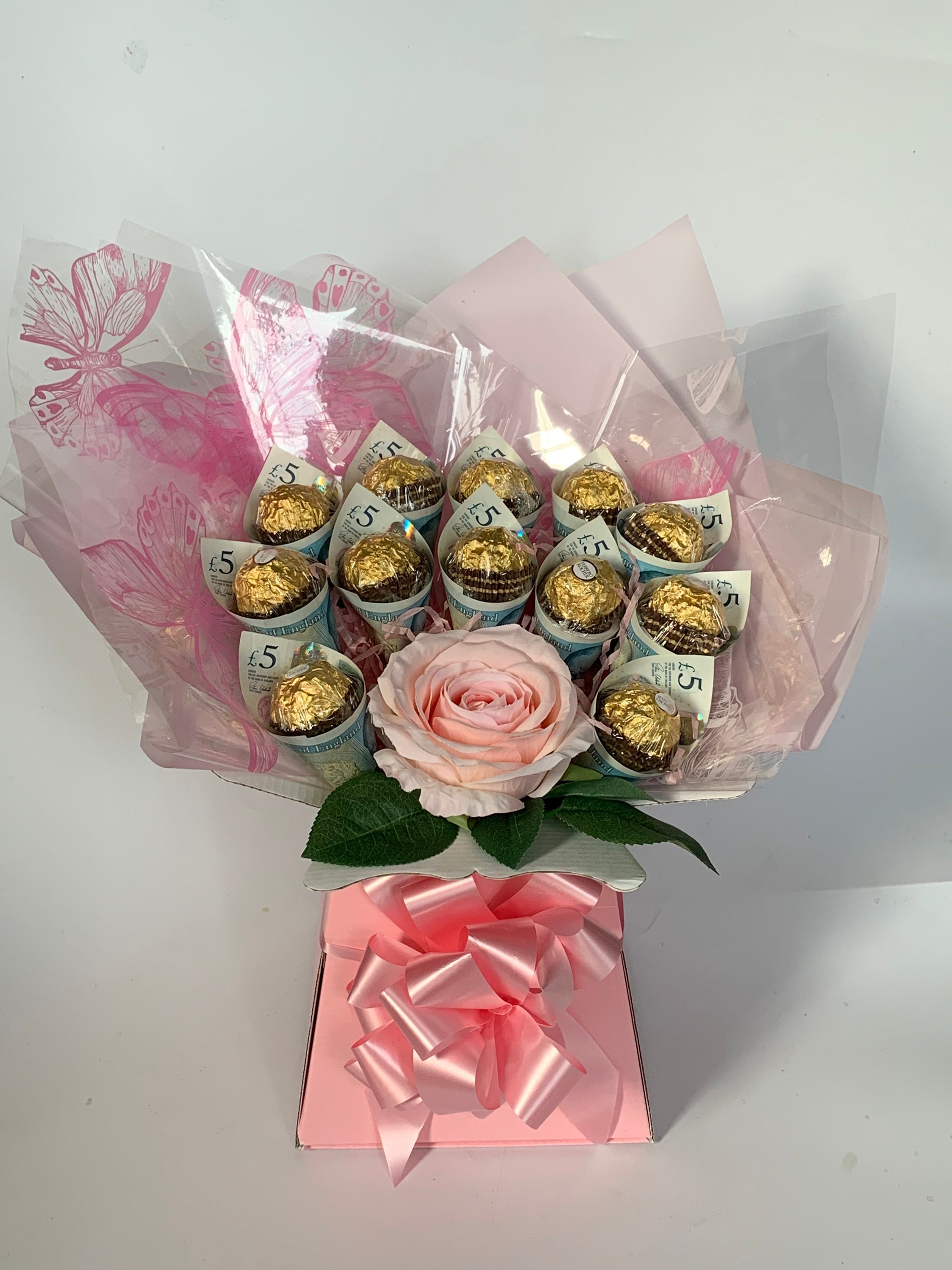 XL Real Money Ferrero Rocher Chocolate Bouquet Sweet Gift - Etsy Ireland