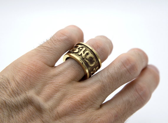 Buddhist mantra ring discount