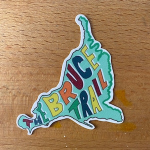 Bruce Trail kaart sticker - vinyl laptop bidon planner waterdicht wandelen Ontario Bruce Trail sticker