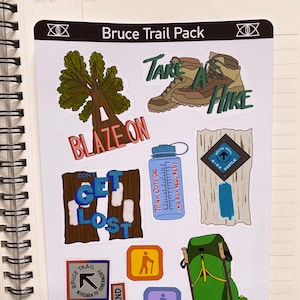 Bruce Trail Hiking Pack - Hiking Adventures - Laptop Stickers - Planner - Bujo - Mini Sticker Sheet