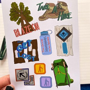 Bruce Trail Hiking Pack Hiking Adventures Laptop Stickers Planner Bujo Mini Sticker Sheet image 3