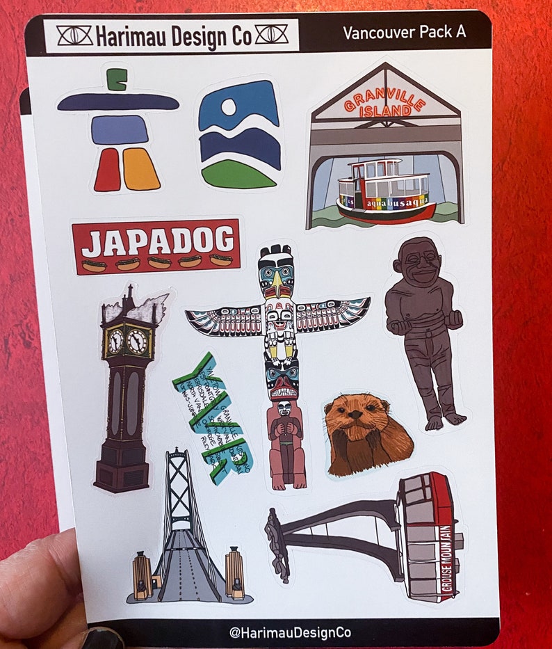Vancouver City Stickers Notebook Stickers Laptop Stickers Planner