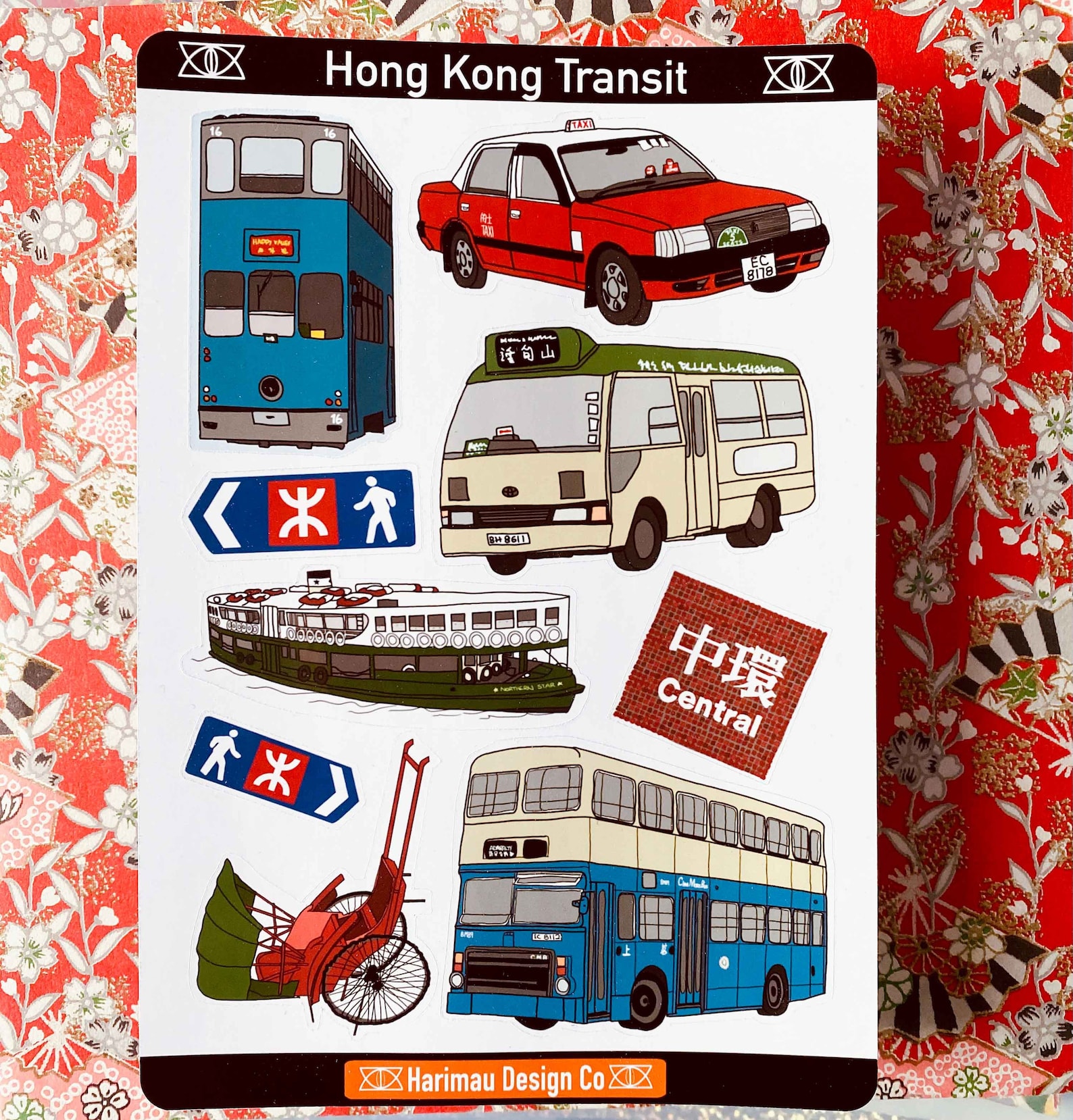 Hong Kong Transit Sticker Sheet Transportation, Laptop, Planner