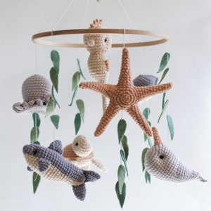 Ocean baby mobile.  Beach baby mobile. Nautical baby mobile