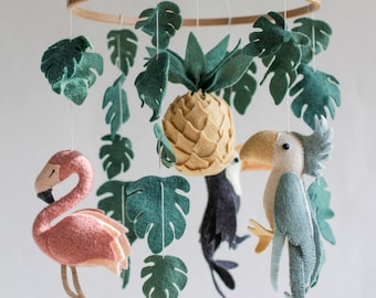 Tropical baby mobile, hawaiian baby mobile, pineapple mobile, flamingo baby mobile