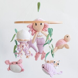 Mermaid baby mobile, ocean baby mobile, girl baby mobile