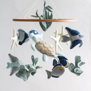 Turtle baby mobile, fish baby mobile, ocean baby mobile