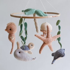 Ocean baby mobile.  Beach baby mobile. Nautical baby mobile