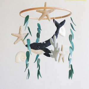 Baby mobile whale, ocean baby mobile