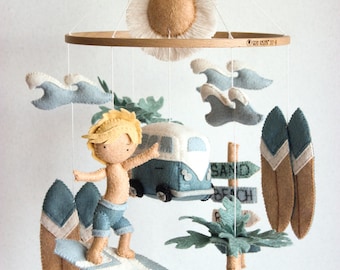Surfer Jungen Mobile, Surf Baby mobile, Surf Kinderzimmer Dekor