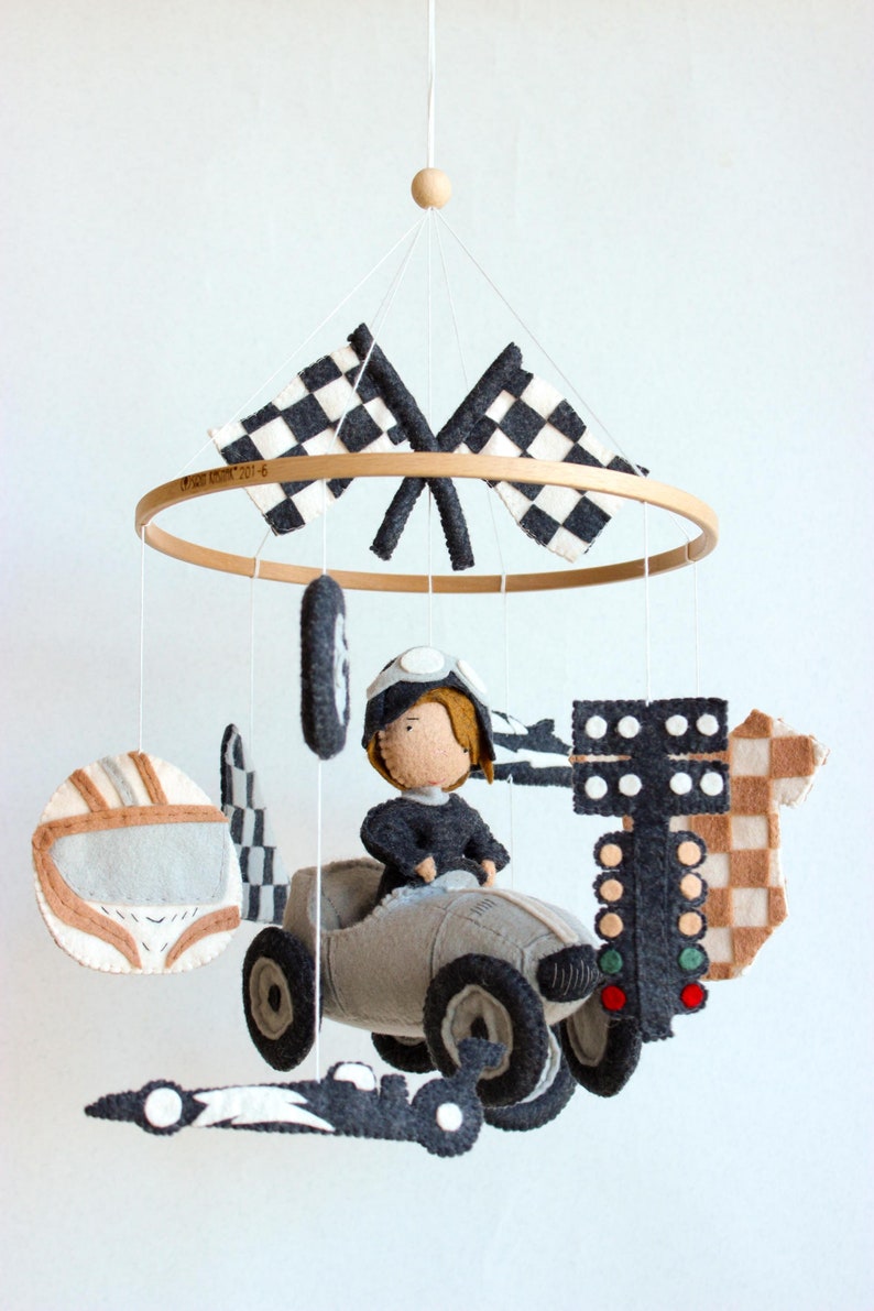 Felt Racing Flag Race Car Mobile, Checkered Flag Mobile, Racing Car Mobile, Race Car ...