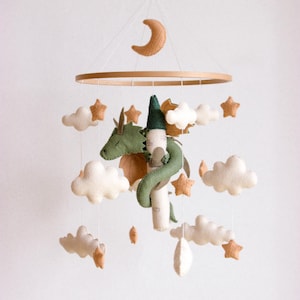 Dragon baby mobile, castle baby mobile, dragon nursery decor