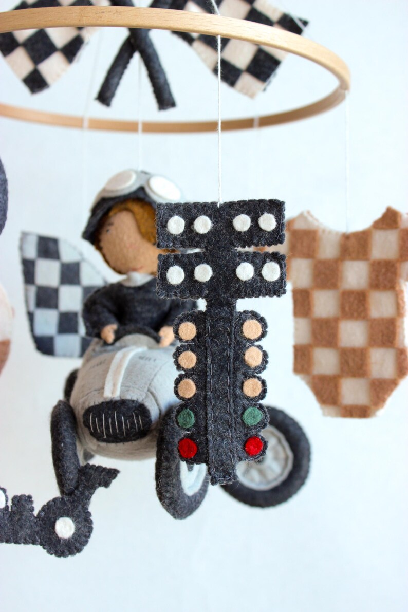 Felt Racing Flags Race Car Mobile, Checkered Flag Mobile, Racing Car Mobile, Race Car ...