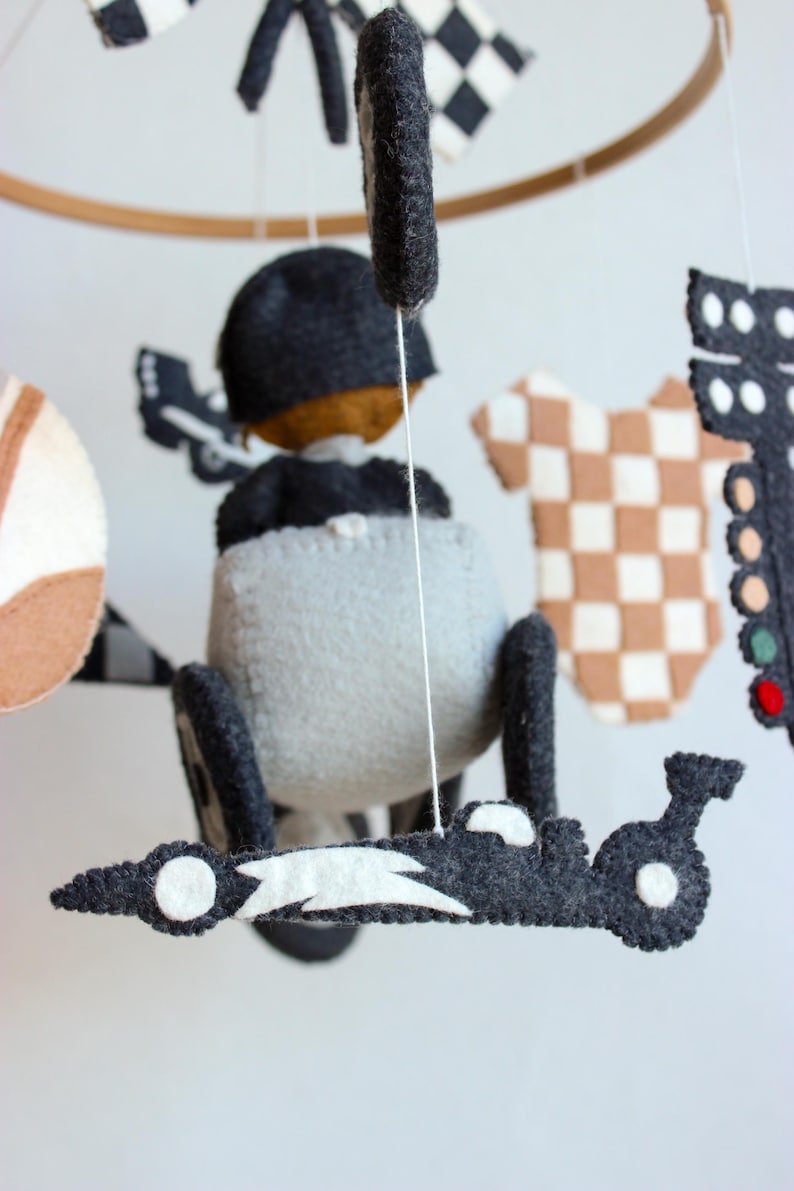 Felt Racing Flag Race Car Mobile, Checkered Flag Mobile, Racing Car Mobile, Race Car ...