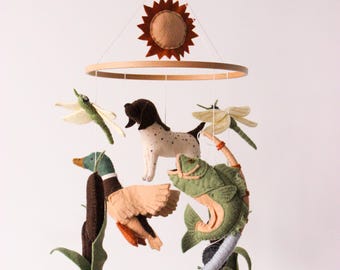 Hunting baby mobile, bass fishing mobile, duck hunting mobile