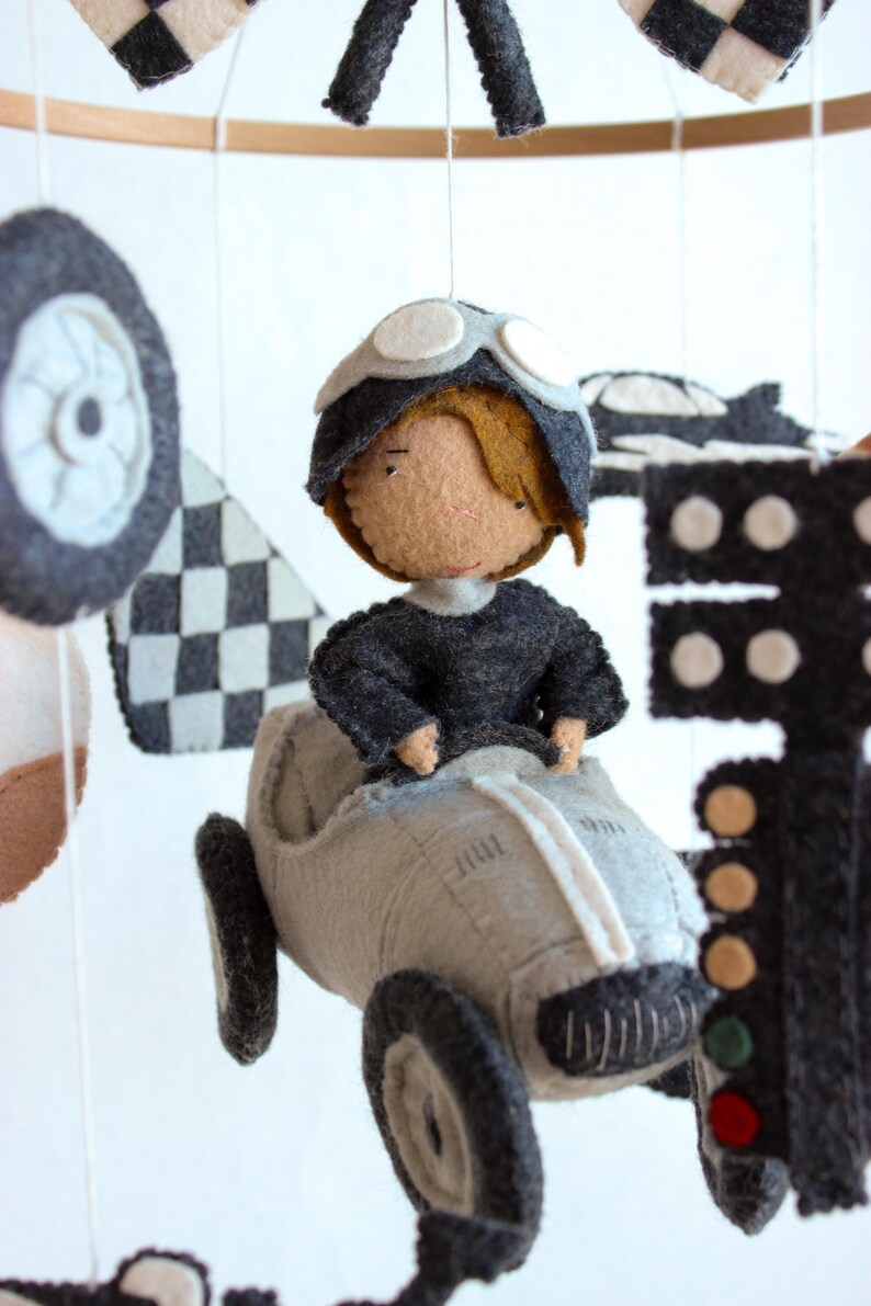 Felt Racing Flag Race Car Mobile, Checkered Flag Mobile, Racing Car Mobile, Race Car ...
