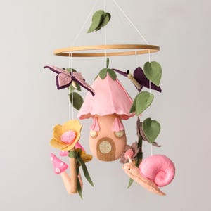 Feengarten Mobile, Märchen Babymobil, Pilz Babymobil, Schmetterling Mobile
