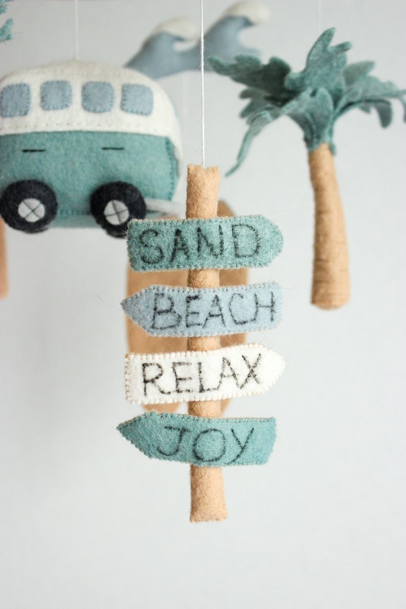Surf baby mobile, beach baby mobile, ocean baby mobile image 4