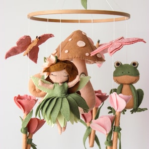 Fee Pilz Mobile, Feengarten Mobile, Fee Babymobile, Märchen Babymobile Mädchen
