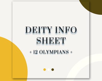 12 Olympians Printable Info Sheets – Greek Gods PDF Bundle