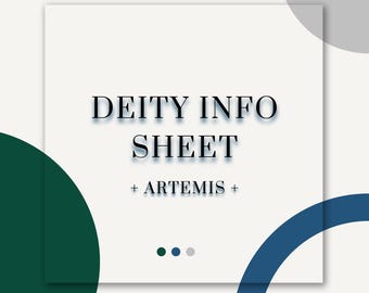 Artemis Printable Info Sheet – Greek Goddess of the Moon, Hunt & Wild – Pagan Deity PDF