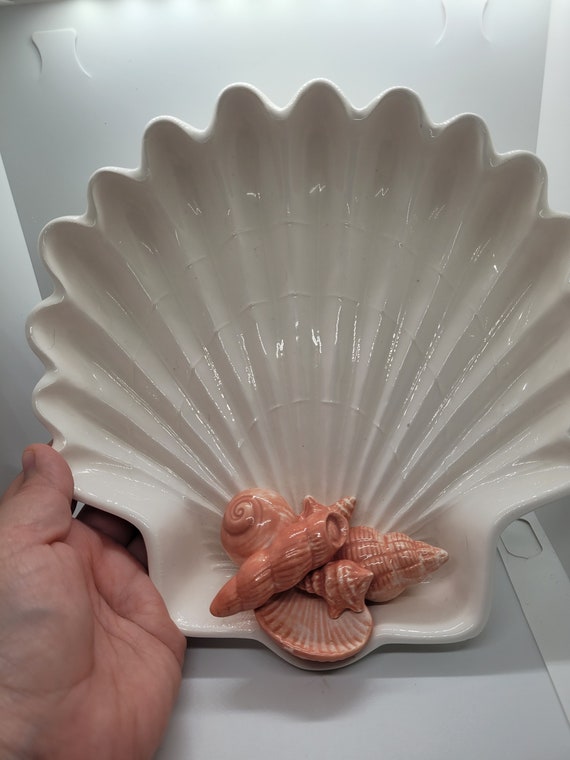 Fitz and Floyd Coquille Sea Shell Clamp Shaped Trinket Dish Etsy
