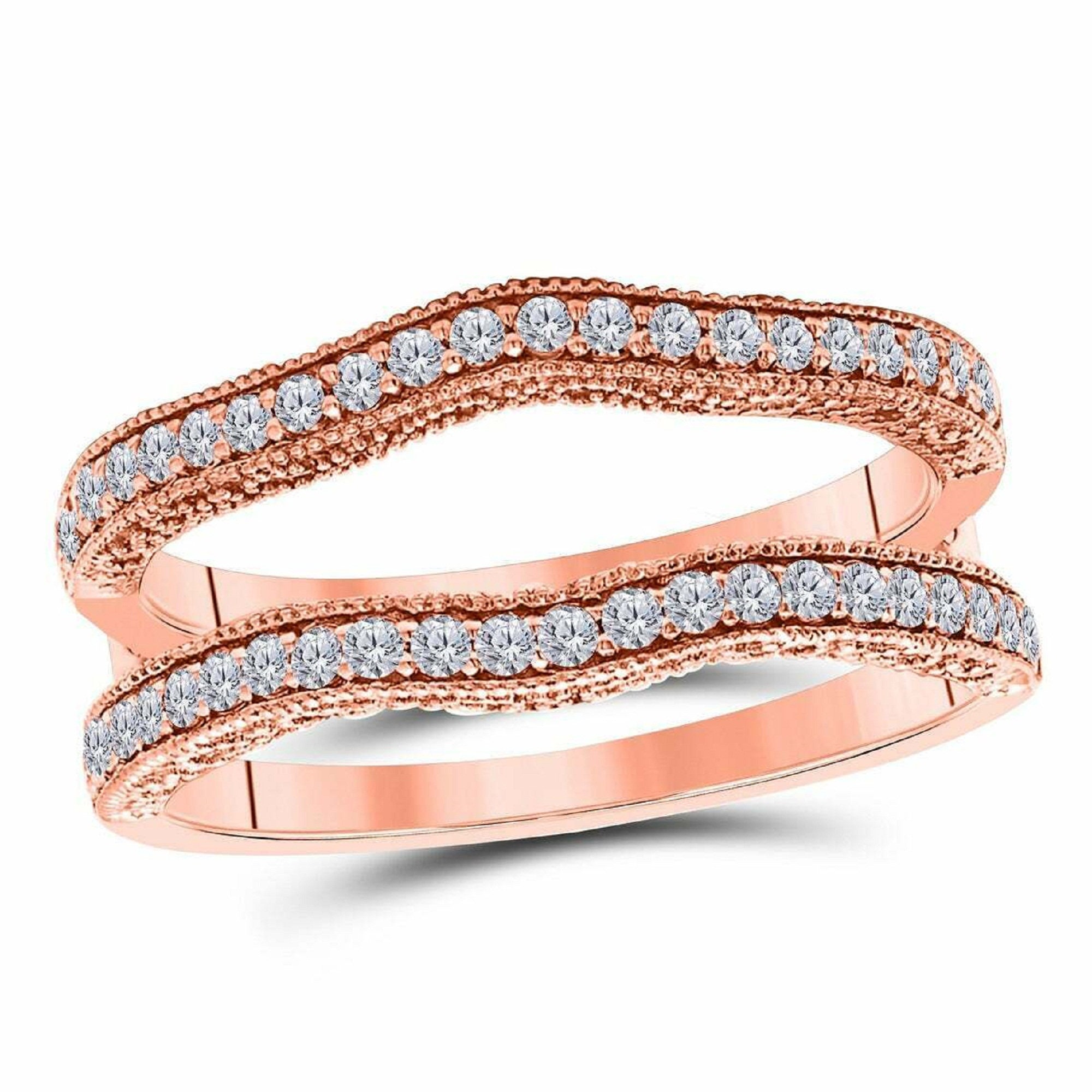 Enhancer Guard Wedding Band Ring 1.00 Ct Round Cut Simulated Etsy