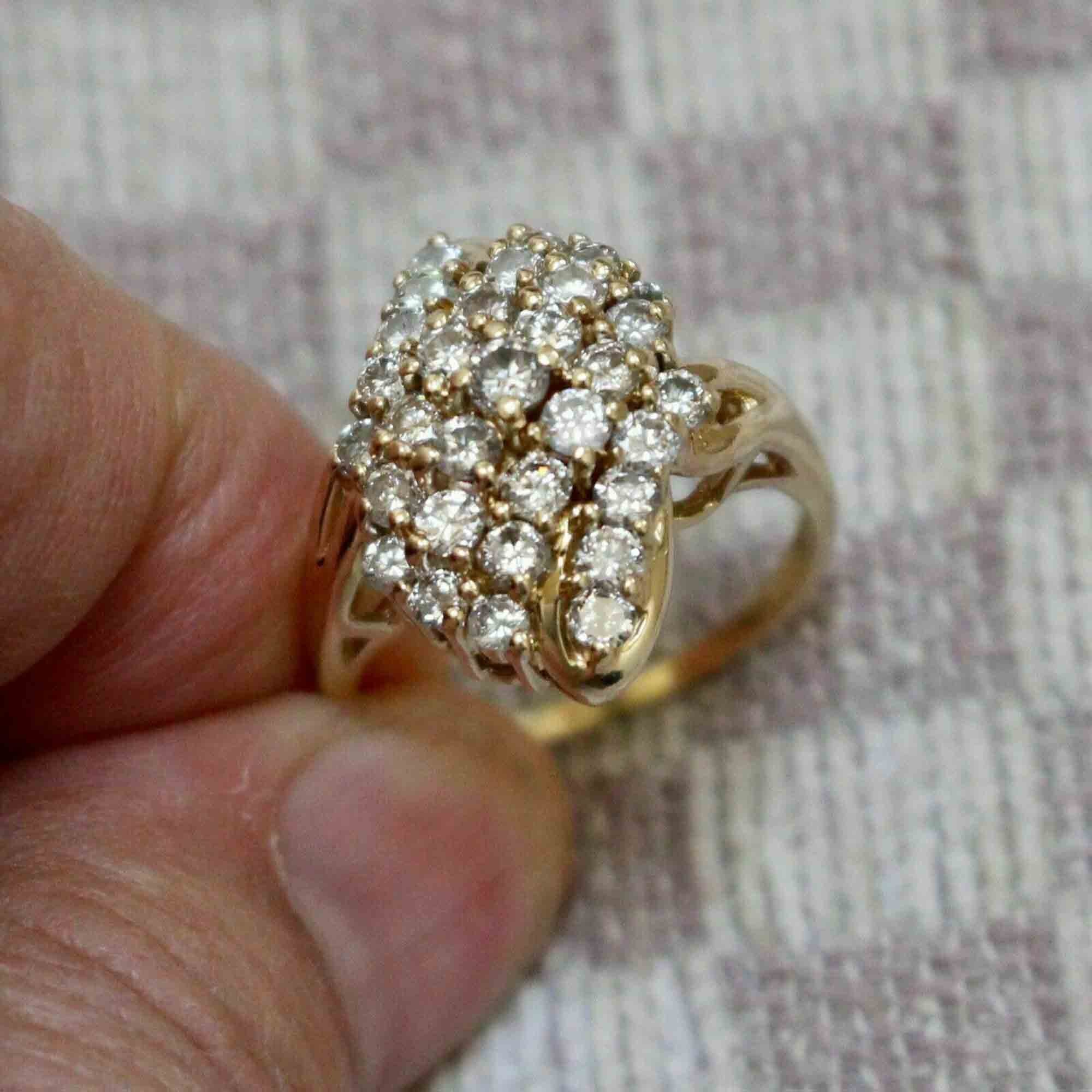 2.50Ct Round Simulated Diamond Cluster Engagement Ring For Her Etsy