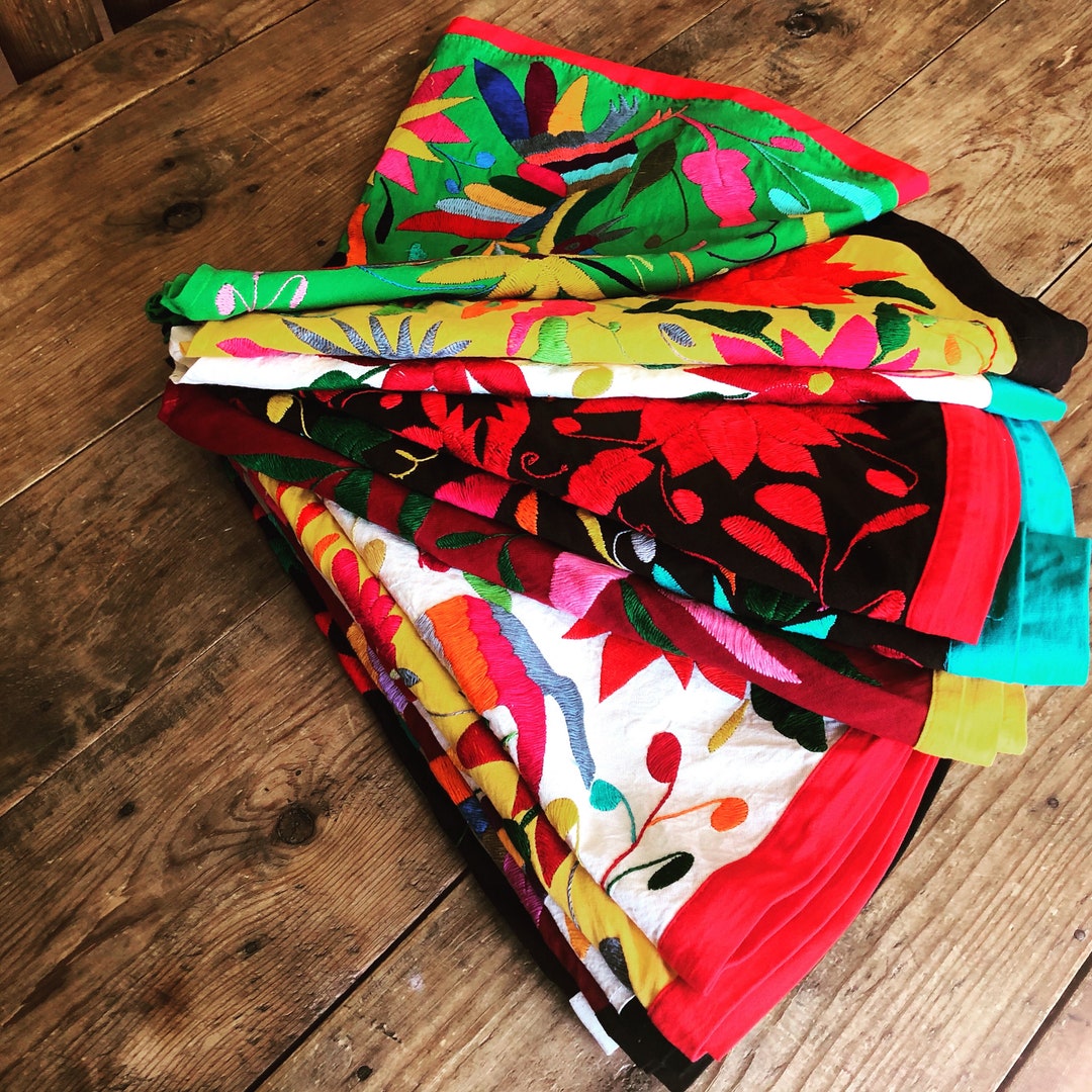 CHRISTMAS Tree Foot 1 M Diameter Otomi Hand Embroidered Etsy