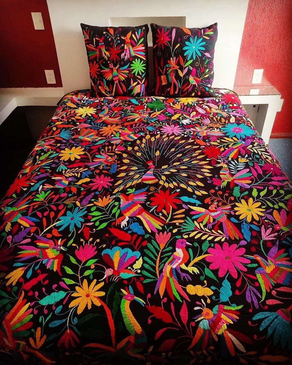 Embroidered Bedspread Otomi Matrimonial and Queen - Etsy