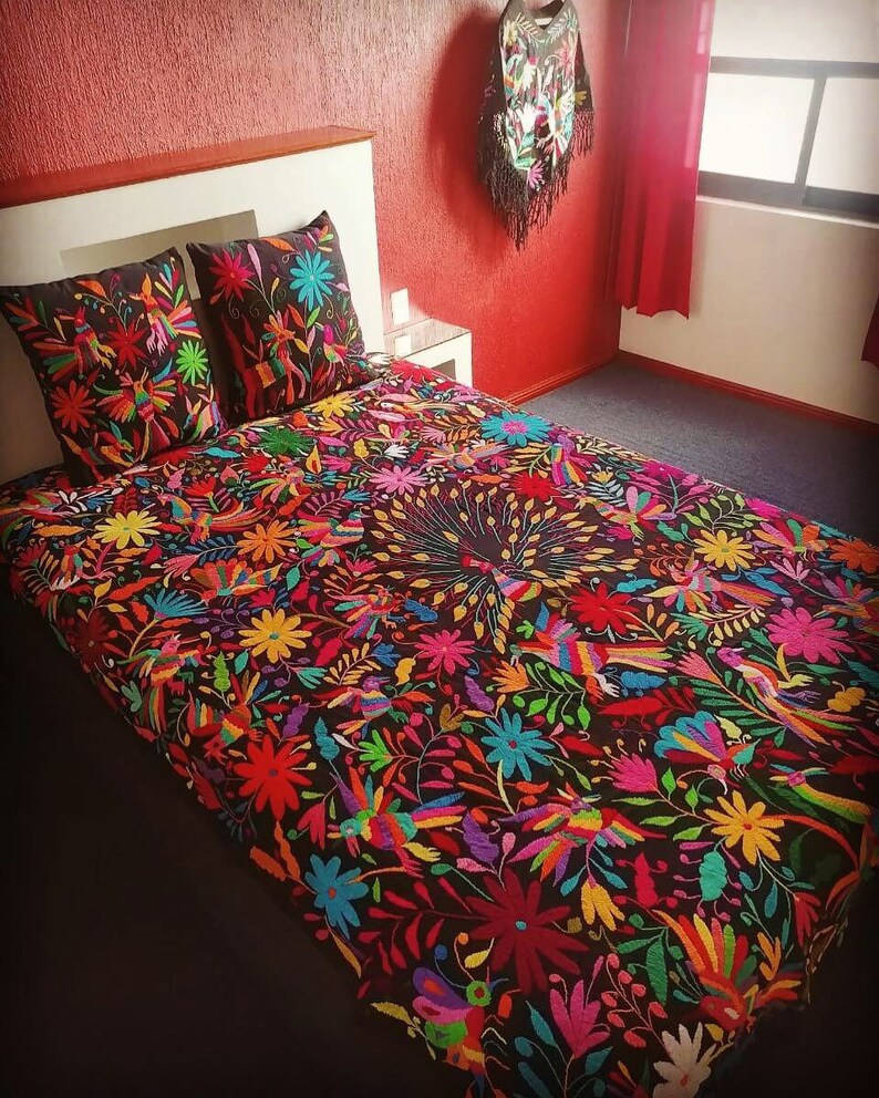 Embroidered Bedspread Otomi Matrimonial and Queen Etsy