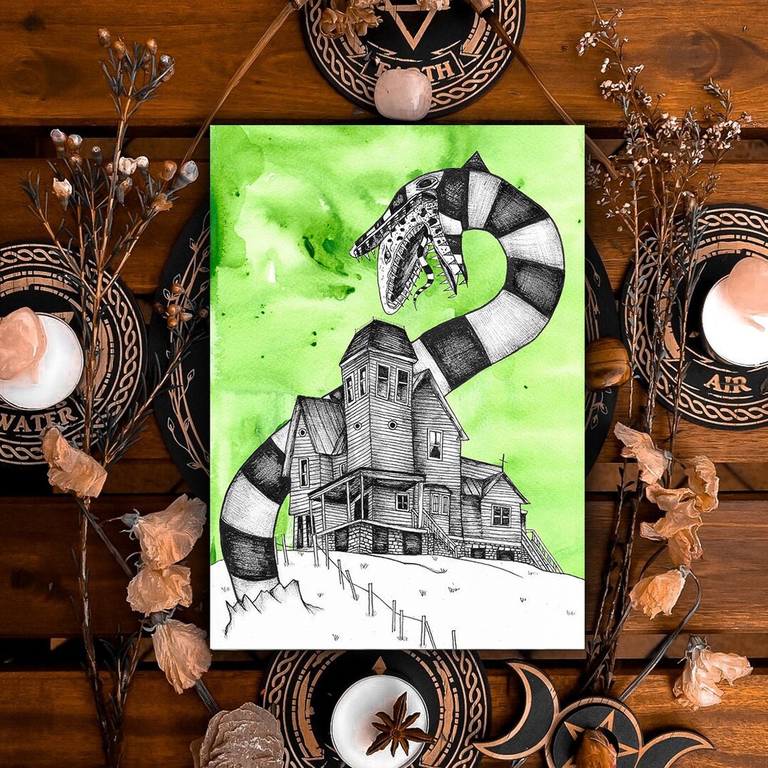 Beetlejuice House Print Beetlejuice Poster Lydia Deetz Beetlejuice