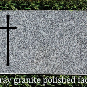 Granite HUMAN memorial stone, GRAY GRANITE, 10&quot;x6&quot;x1.5&quot; and 12&quot;x8&quot;x1.5&#39; Personalized, Engraved, Polished face, Marker, Grave, Garden, Baby