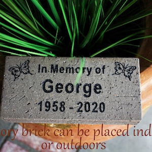 MEMORY BRICK, Memorial, Special brick, Engraved, Use indoors and out doors, Gift, Special occasion, Someone special, Butterflies,