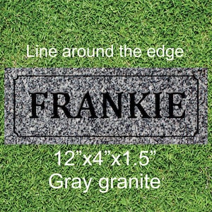 Gray Granite, PET or HUMAN, Memorial, Marker, 12&quot;x4&quot;x1.5&quot;, Cremation stone, Memory stone, Garden, Gift, Free shipping